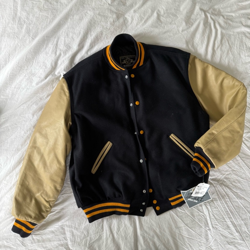 Vintage Holloway Navy/Gold Varsity Jacket - Medium - New with Tags